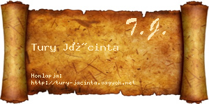 Tury Jácinta névjegykártya